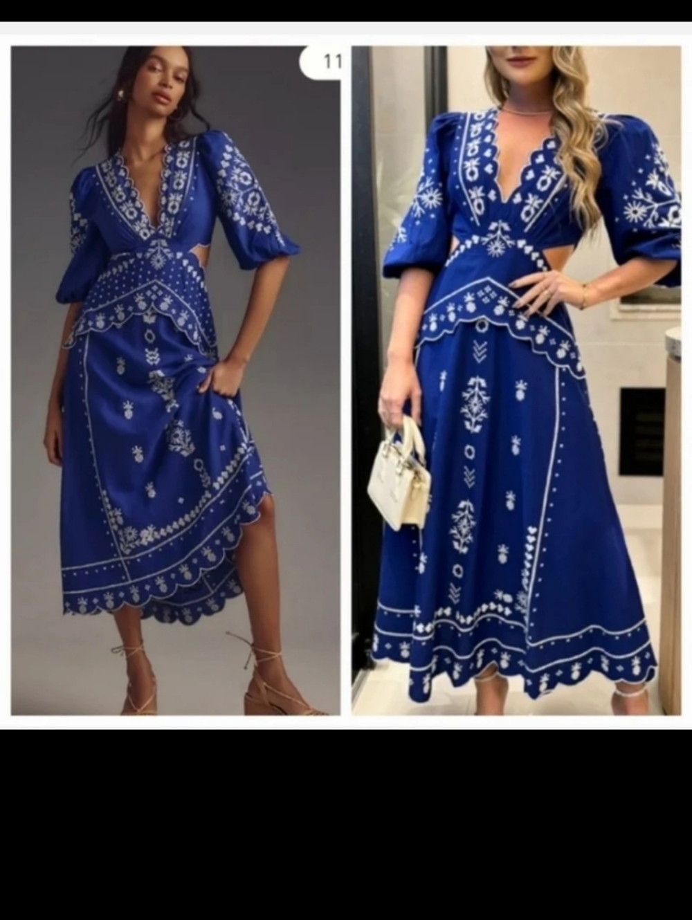Farm Rio Navy Embroidered Maxidress - Picture 1 of 6